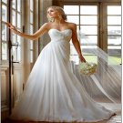 Sexy Backless Beaded Appliques Chiffon Wedding Dress A-Line Sweetheart White Wedding Gowns