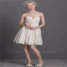 Champagne Short Wedding Dress Romantic Sexy Back Wedding Dress Knee Length Bride Dresses