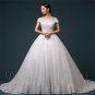 High Quality Party Dress A-Line Boat Neck Floor Length 2016 Long Lace Wedding Dresses