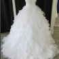 2016 White A-Line Wedding Dress Sweetheart Fashion Organza Ruffles Plus Size Long Wedding Dresses