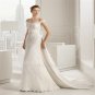 Cap Sleeve Sweetheart High Quality White Wedding Dress Mermaid Lace Wedding Dress Removable Train