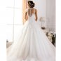 Sexy Long Train Backless Long White Lace Wedding Dress Style Sleeveless A-Line Wedding Gowns