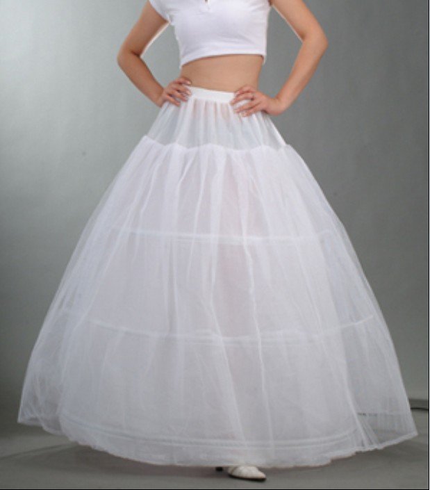 High Quality Three Strands Plus Yarn Wedding Petticoats Three Rims Organza Petticoat for Wedding