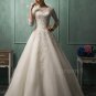 Long Sleeve Wedding Dress New Appliques Romantic White Ivory Sexy Lace Wedding Dress A-Line Gown