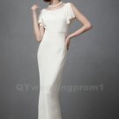 Ivory Long Wedding Dress Sexy Backless Chiffon Mermaid Wedding Dress Sleeveless Bridal Dress