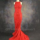 Luxury Crystal Wedding Dresses Sweetheart Red Backless Romantic Floor Length Mermaid Wedding Dress