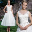 White Short Wedding Dress White Lace Wedding Bride Dress A Line Wedding Dressess