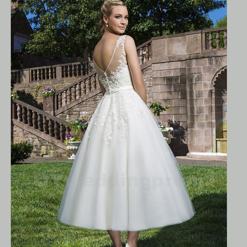 White Short Wedding Dress White Lace Wedding Bride Dress A Line Wedding