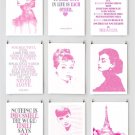 audrey hepburn watercolor Abstract Pop Art print wall hanging decor room 9 lot