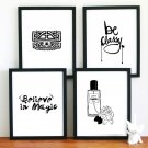 chanel damask Fashion Illustration wall art print living room decor modern model