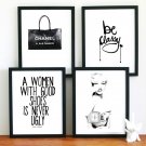 chanel design watercolor rose ILLUSTRATION Wall art print Decor Home Decor v #48