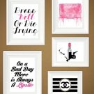 Chanel Fashion Illustration ABSTRACT art deco print room wall art decor lot 5