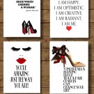 chanel shoe watercolor Abstract Pop Art print room wall quote mural decor #u