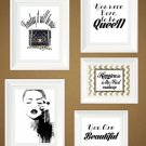 GOLD GLITTER Chanel abstract painting art deco Wall art print Decor Home LOT