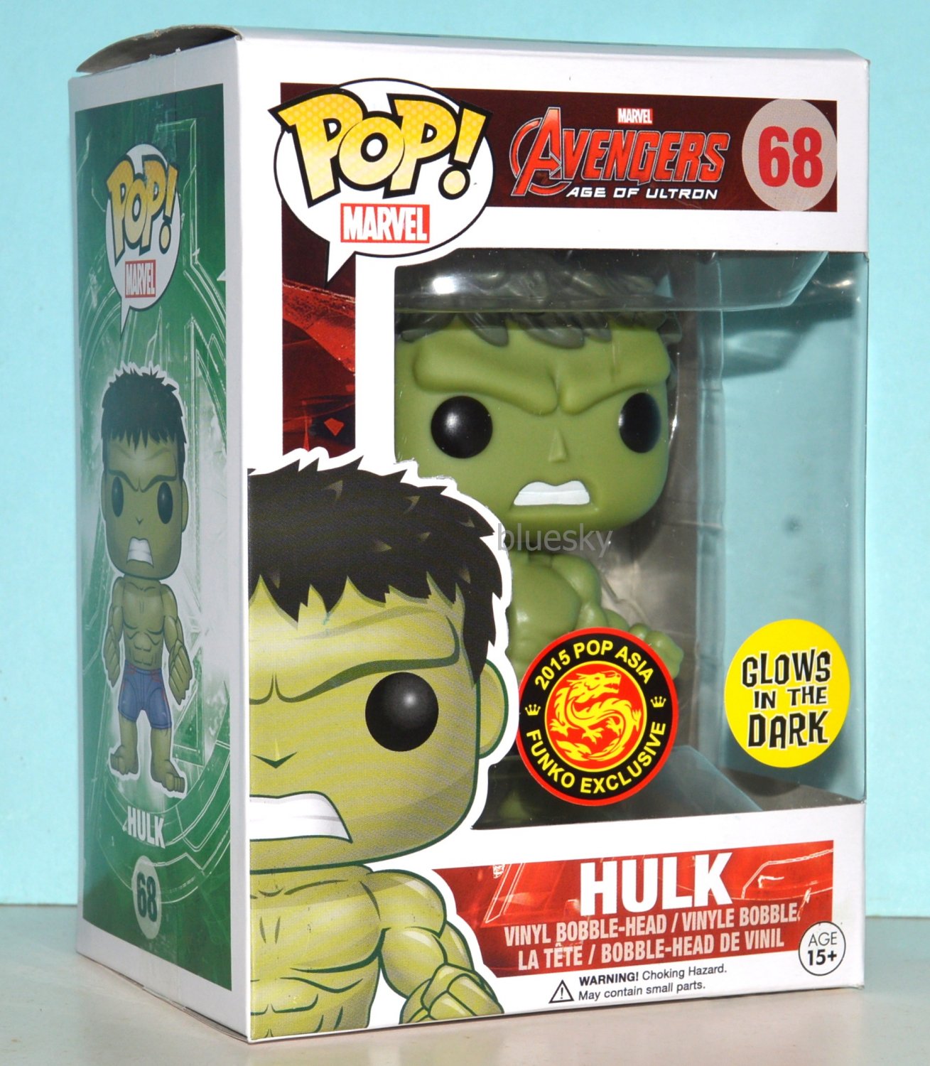 Funko Pop Vinyl Figure The Hulk 2015 Pop Asia Funko Exclusive (Glows in the dark) #68