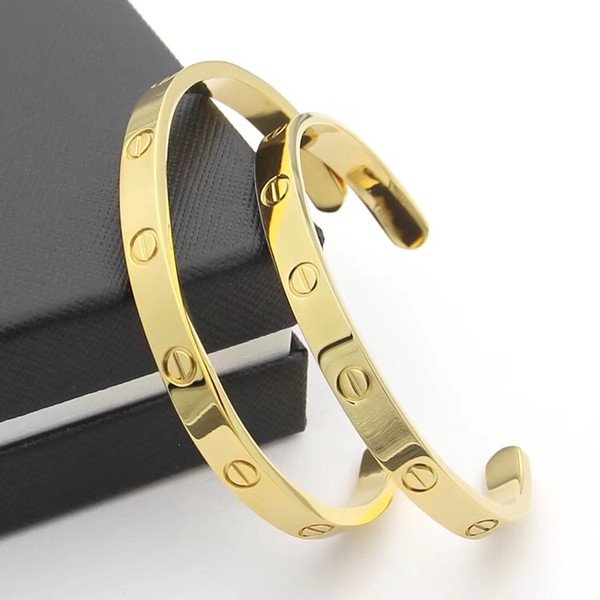 Cartier 18K Yellow Gold Open Cuff Style Love Bracelet size 19