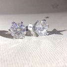 18k Plated Sterling Silver & Diamond Earrings