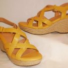 *New* Sofft Yellow Leather Platform Wedges Sz 8
