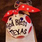 Glory Haus God Bless Texas Porcelain Ball Ornament