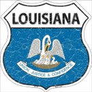 Louisiana State Flag Highway Shield Aluminum Metal Sign
