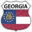Georgia State Flag Highway Shield Aluminum Metal Sign