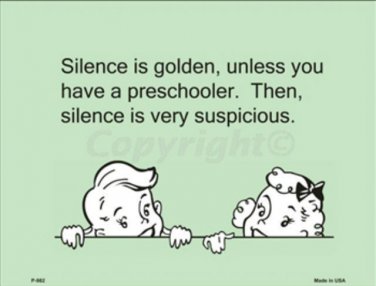 Silence Is Golden Funny eCard Metal Parking Sign