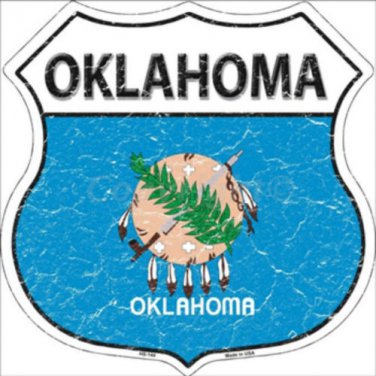 Oklahoma State Flag Highway Shield Aluminum Metal Sign