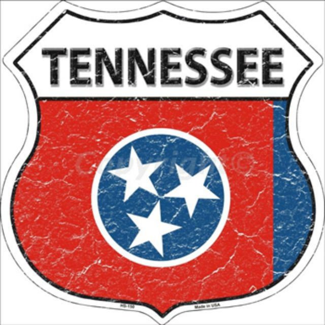 Tennessee State Flag Highway Shield Aluminum Metal Sign