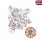 Small Tiny Mini Eye Pins Eyepins Hooks Eyelets Screw Threaded Silver 8mm 50 100