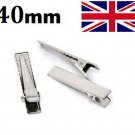 10 20 30 50 x Silver Crocodile Alligator Clips Blank Hair Bows Slides 4cm 40mm
