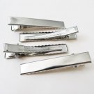 10 20 30 40 50 x Silver Crocodile Alligator Clips Blank Hair Slides 4.5cm 45mm