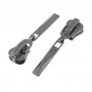2 x 5mm Pull Tab Zipper Zip Slider Metal Fix Repair Kit Black Jacket Coat