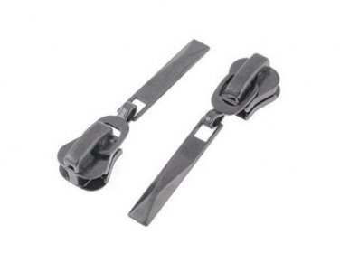 2 x 5mm Pull Tab Zipper Zip Slider Metal Fix Repair Kit Black Jacket Coat