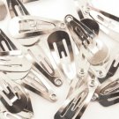 10 30 50 x 30mm Small Baby Silver Non Slip Snap Clips Slides Hair Bows 1" Inch