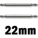 2 Stainless Steel Watch Strap Spring Bars 22mm Pins Lugs Links
