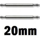 2 Stainless Steel Watch Strap Spring Bars 20mm Pins Lugs Links