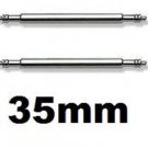 2 Stainless Steel Watch Strap Spring Bars 35mm Pins Lugs Links