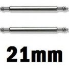 2 Stainless Steel Watch Strap Spring Bars 21mm Pins Lugs Links