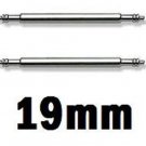 2 Stainless Steel Watch Strap Spring Bars 19mm Pins Lugs Links