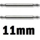 2 Stainless Steel Watch Strap Spring Bars 11mm Pins Lugs Links
