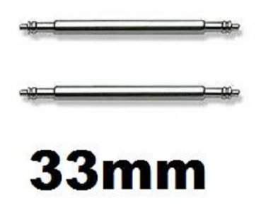 2 Stainless Steel Watch Strap Spring Bars 33mm Pins Lugs Links