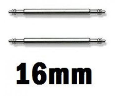 2 Stainless Steel Watch Strap Spring Bars 16mm Pins Lugs Links