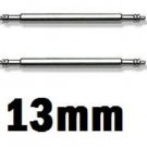 2 Stainless Steel Watch Strap Spring Bars 13mm Pins Lugs Links
