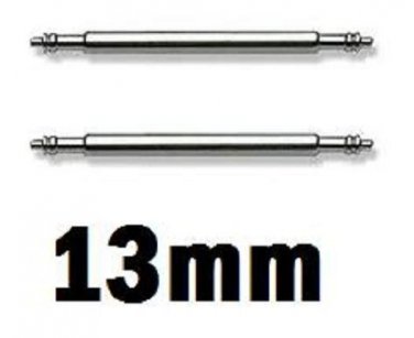 2 Stainless Steel Watch Strap Spring Bars 13mm Pins Lugs Links