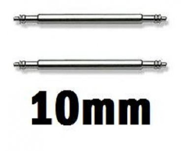 2 Stainless Steel Watch Strap Spring Bars 10mm Pins Lugs Links