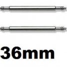 2 Stainless Steel Watch Strap Spring Bars 36mm Pins Lugs Links
