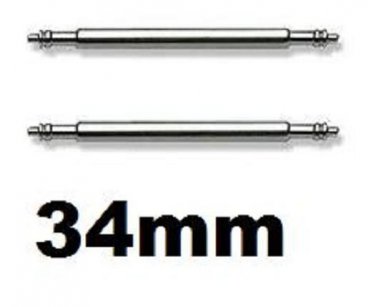 2 Stainless Steel Watch Strap Spring Bars 34mm Pins Lugs Links