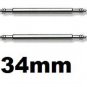 2 Stainless Steel Watch Strap Spring Bars 34mm Pins Lugs Links