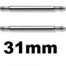 2 Stainless Steel Watch Strap Spring Bars 31mm Pins Lugs Links