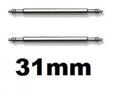 2 Stainless Steel Watch Strap Spring Bars 31mm Pins Lugs Links